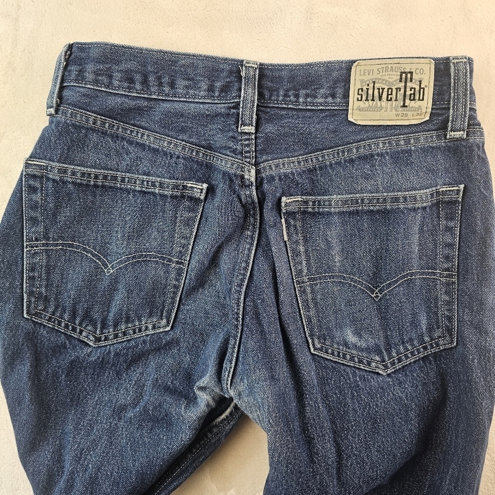 Levi’s Silver Tab Jeans W29 L32 Men’s Denim Straight Leg - Picture 12 of 15
